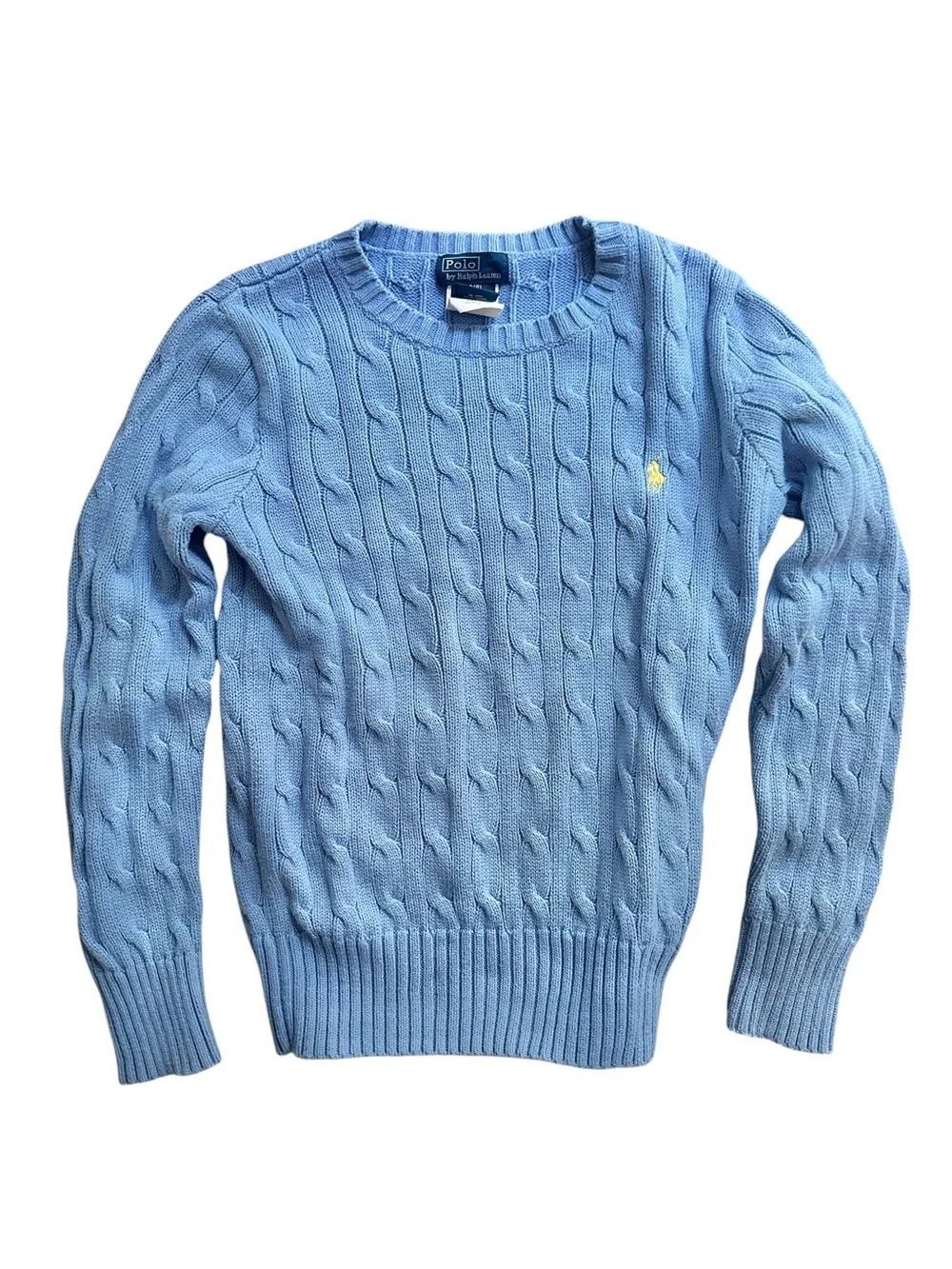 Polo Ralph Lauren Kids' Cabled Cotton Crewneck Sweater Blue Size 8